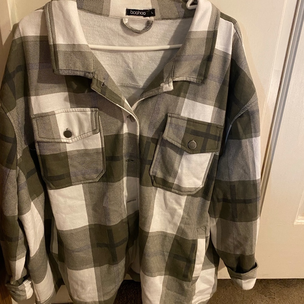Green Flannel Shacket - Size L